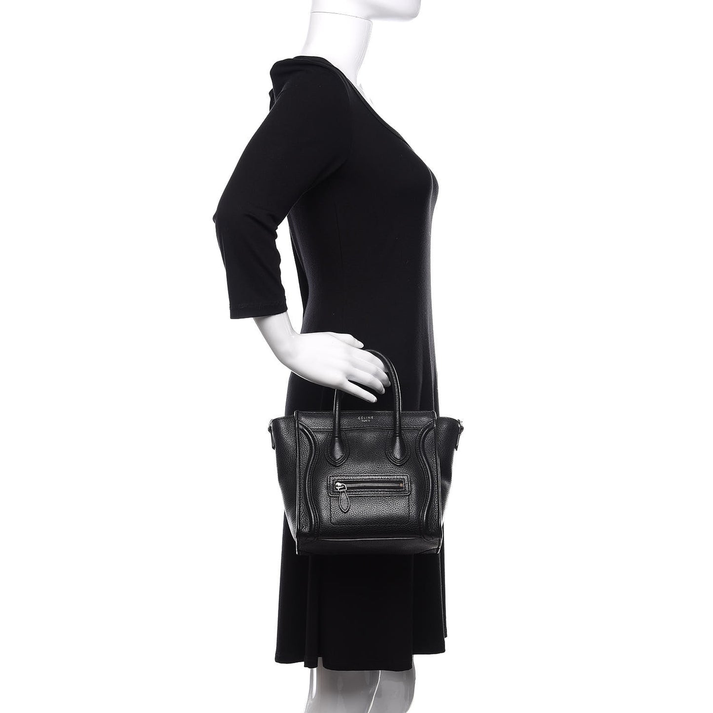 Drummed Calfskin Nano Luggage Black