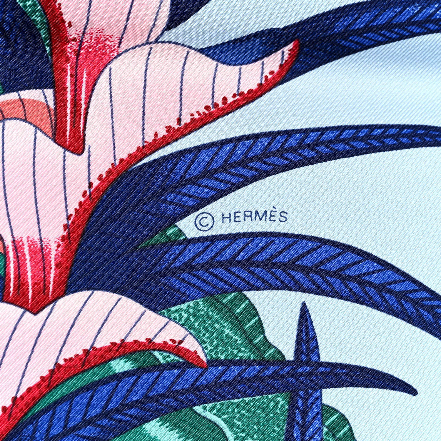 Hermes Silk Twill La Marche Du Zambeze Wash Scarf 90 Bleu Ciel Bleu Jean Rose 5 of 6