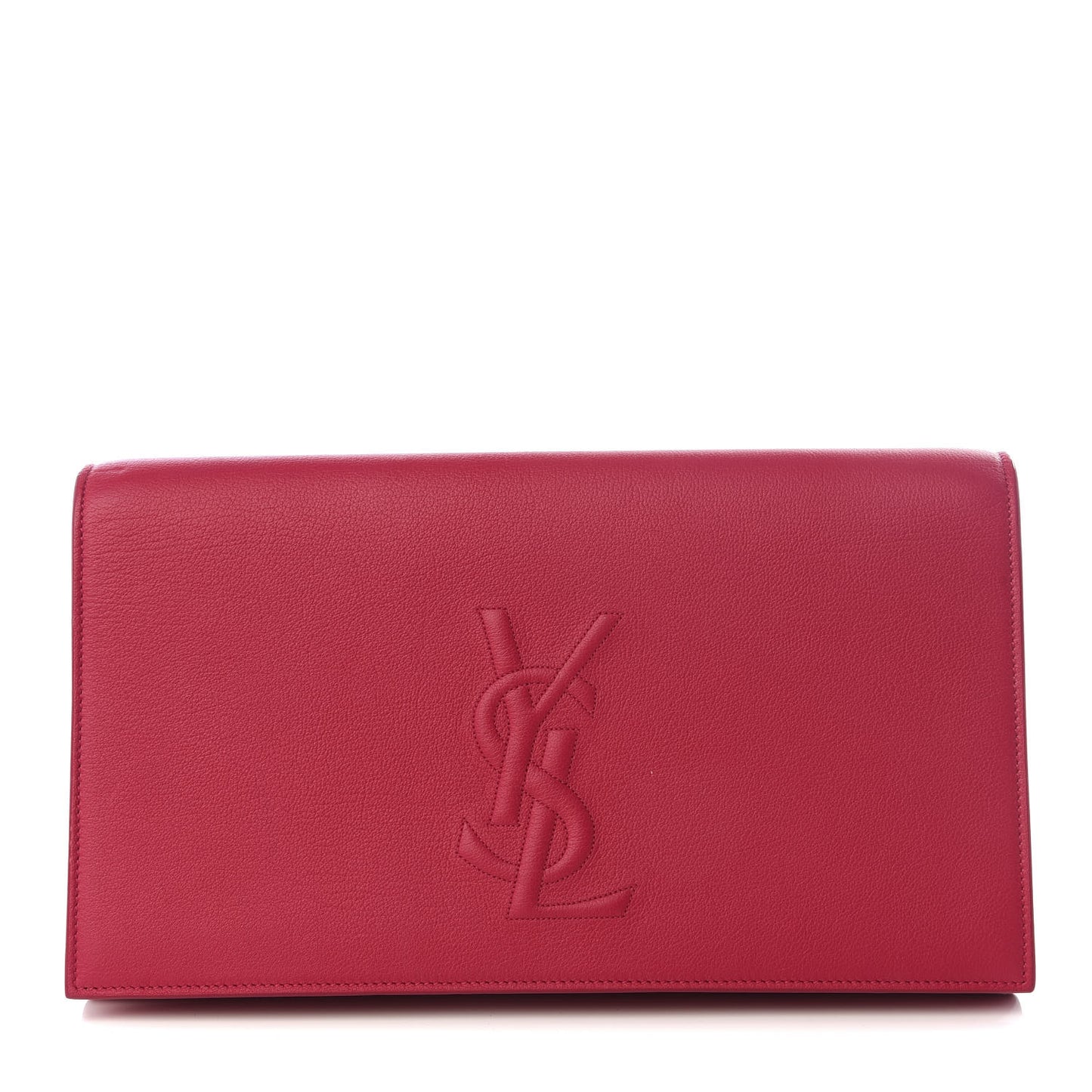 Goatskin Monogram Large Belle De Jour Clutch Lipstick Fuchsia