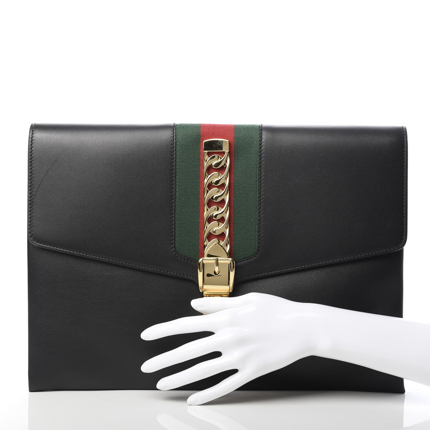 Calfskin Maxi Sylvie Clutch Black