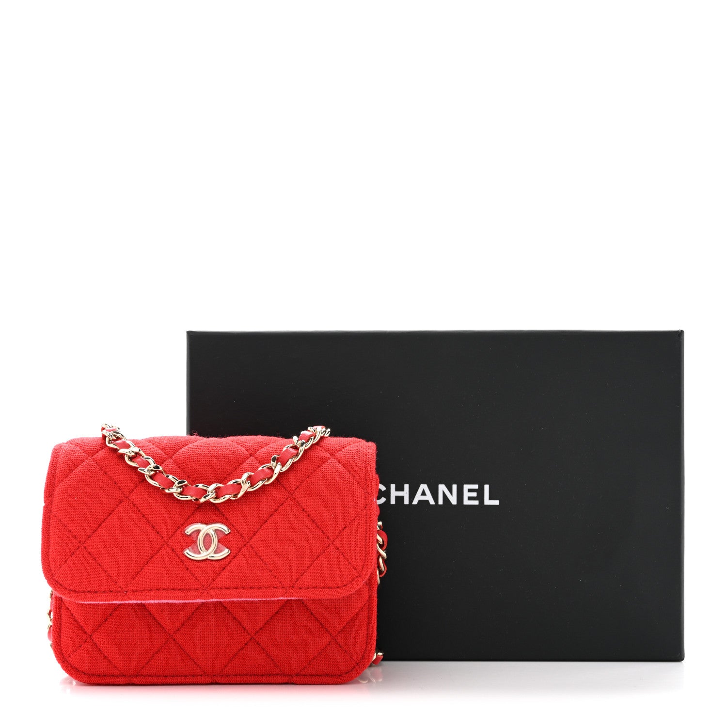 Chanel Jersey Quilted Micro Mini Flap Red 11 of 11