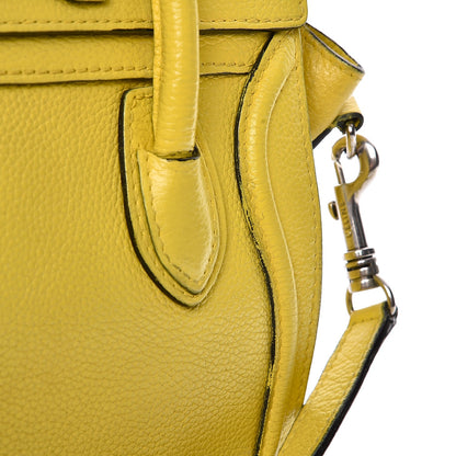 Celine Drummed Calfskin Nano Luggage Citron 16 of 18