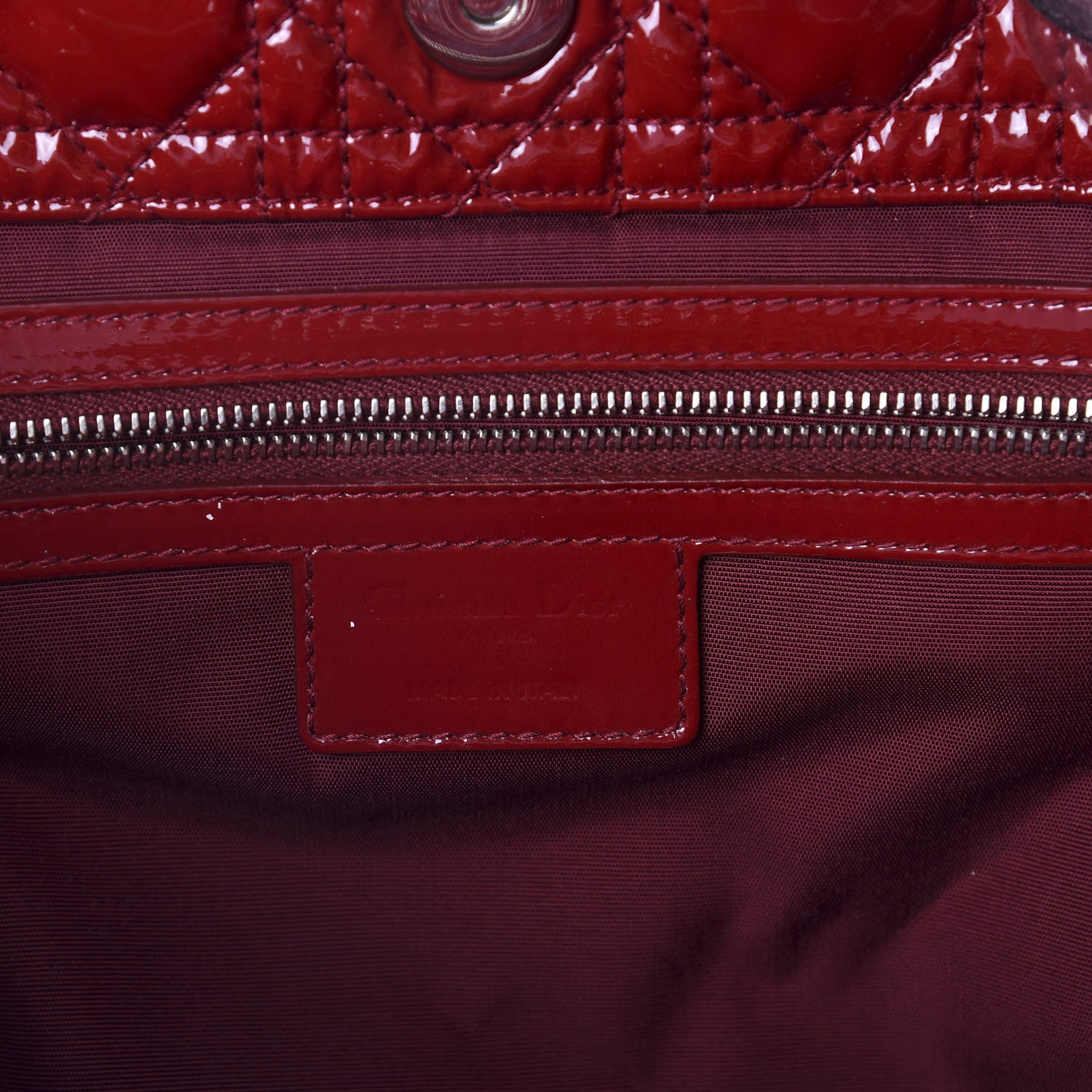 Christian Dior Patent Cannage Large Dior Soft Shopping Tote Red 6 of 10