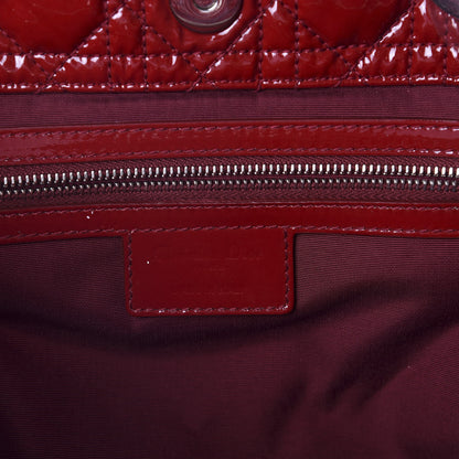 Christian Dior Patent Cannage Large Dior Soft Shopping Tote Red 6 of 10