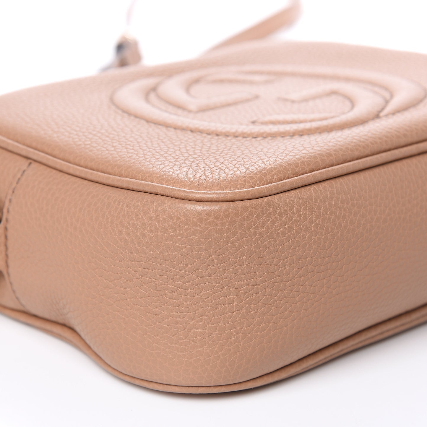 Pebbled Calfskin Small Soho Disco Bag Rose Beige