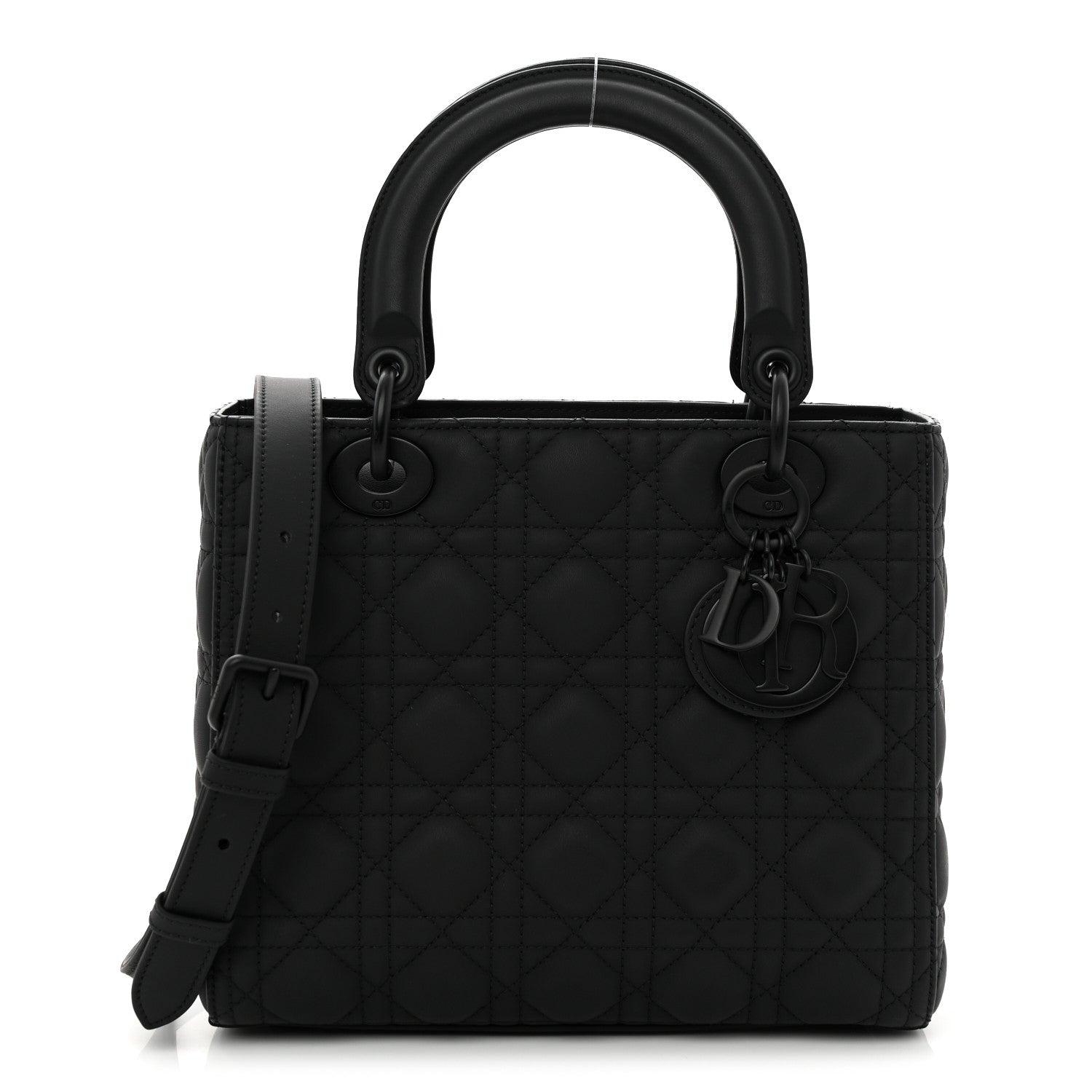 Christian Dior Ultra Matte Calfskin Cannage Medium Lady Dior Black 1 of 9