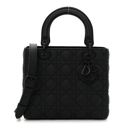 Christian Dior Ultra Matte Calfskin Cannage Medium Lady Dior Black 1 of 9