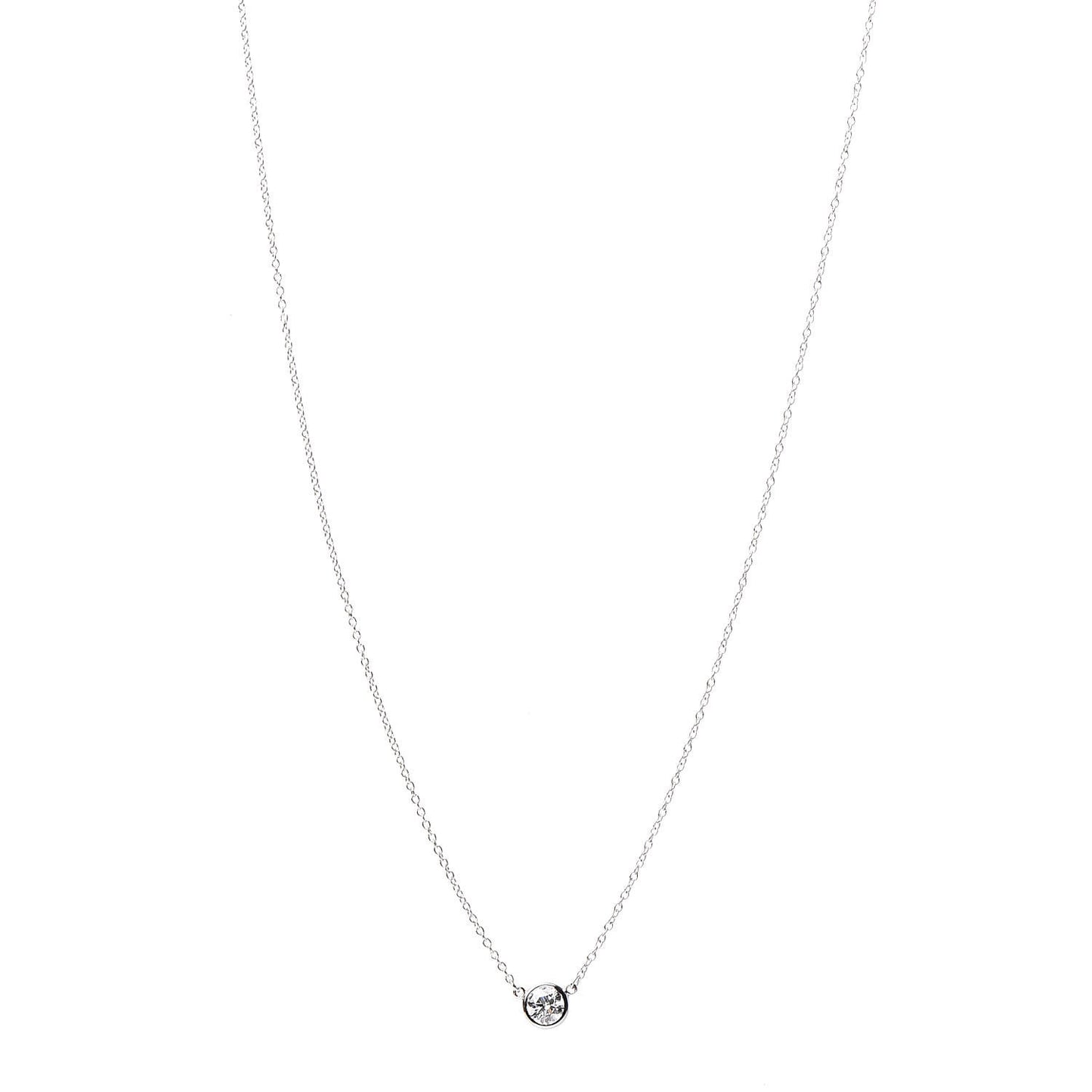 Platinum Diamond .33ct Elsa Peretti Diamonds by the Yard Pendant Necklace