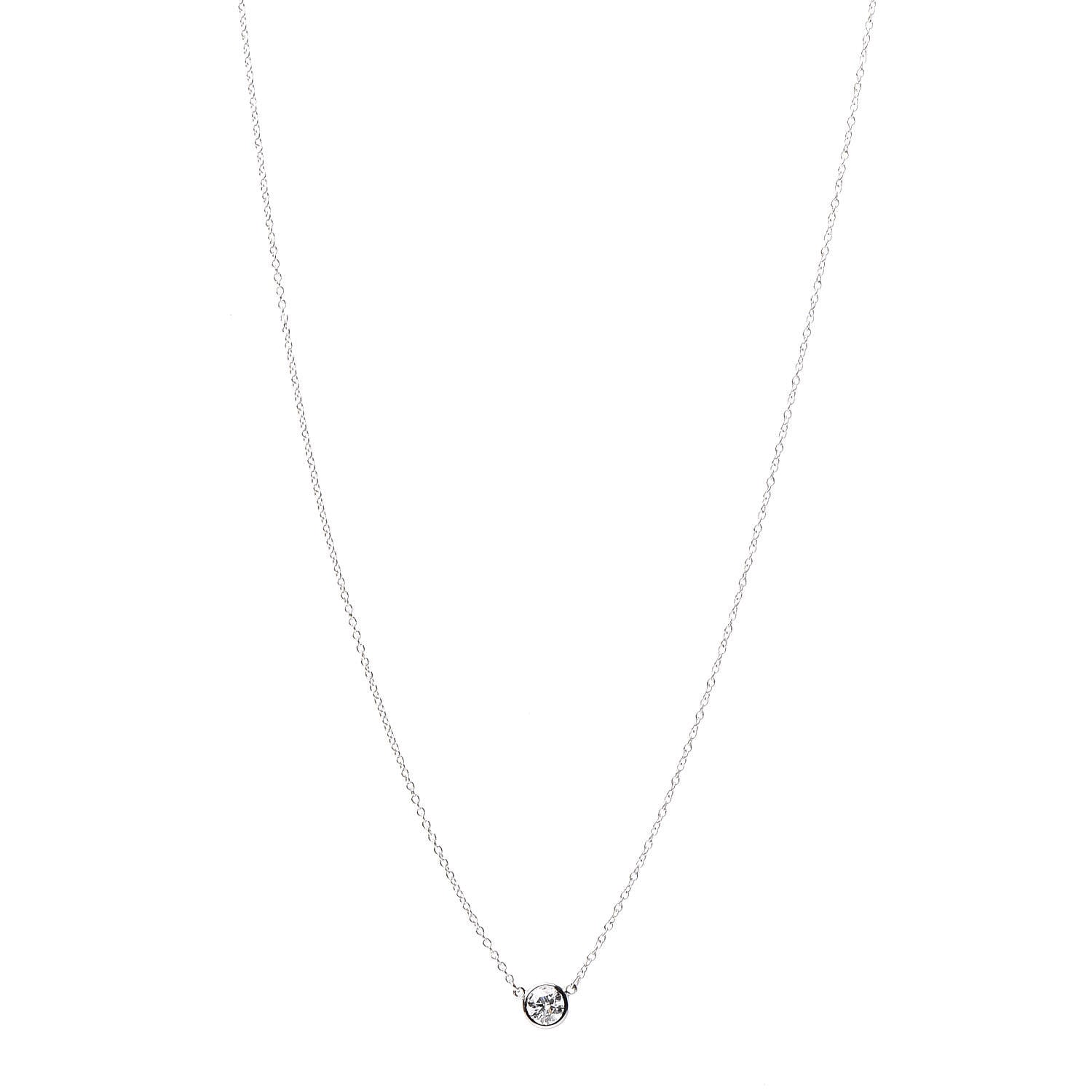 Tiffany Platinum Diamond .33ct Elsa Peretti Diamonds by the Yard Pendant Necklace 1 of 11