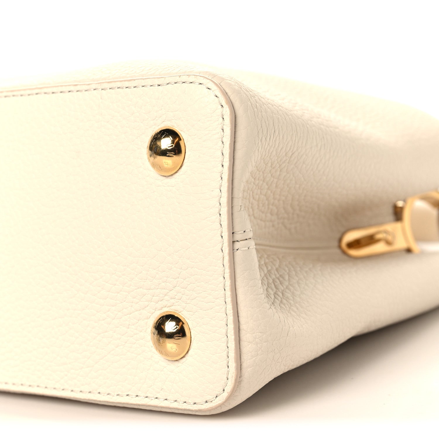 Louis Vuitton Taurillon Capucines MM Cream Plume Yellow 1845652
