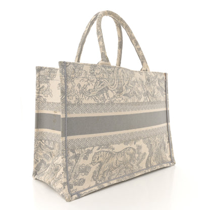 Christian Dior Canvas Embroidered Medium Dioriviera Toile De Jouy Book Tote Gray 3 of 15
