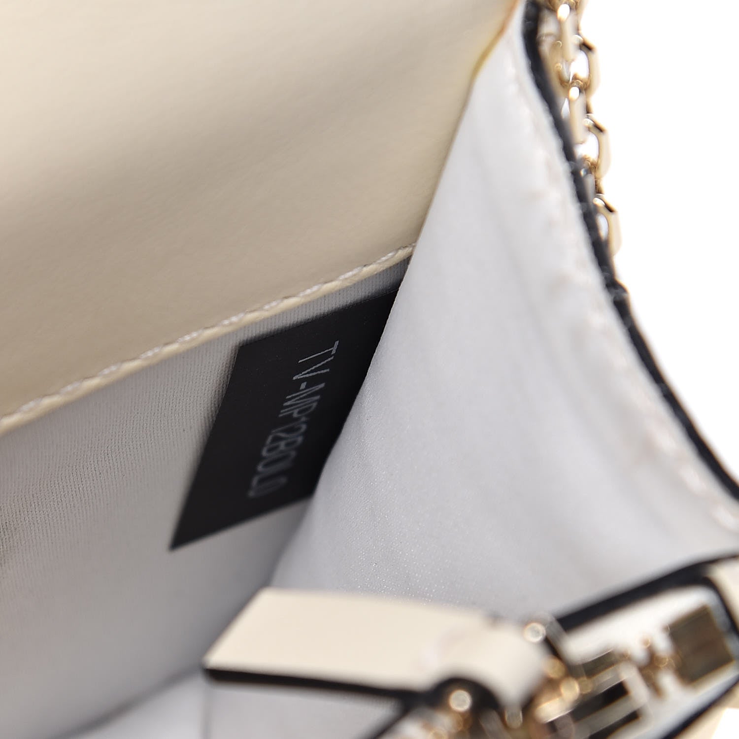 Valentino Garavani Vitello Mini Rockstud Flap Wallet on Chain Ivory 7 of 11