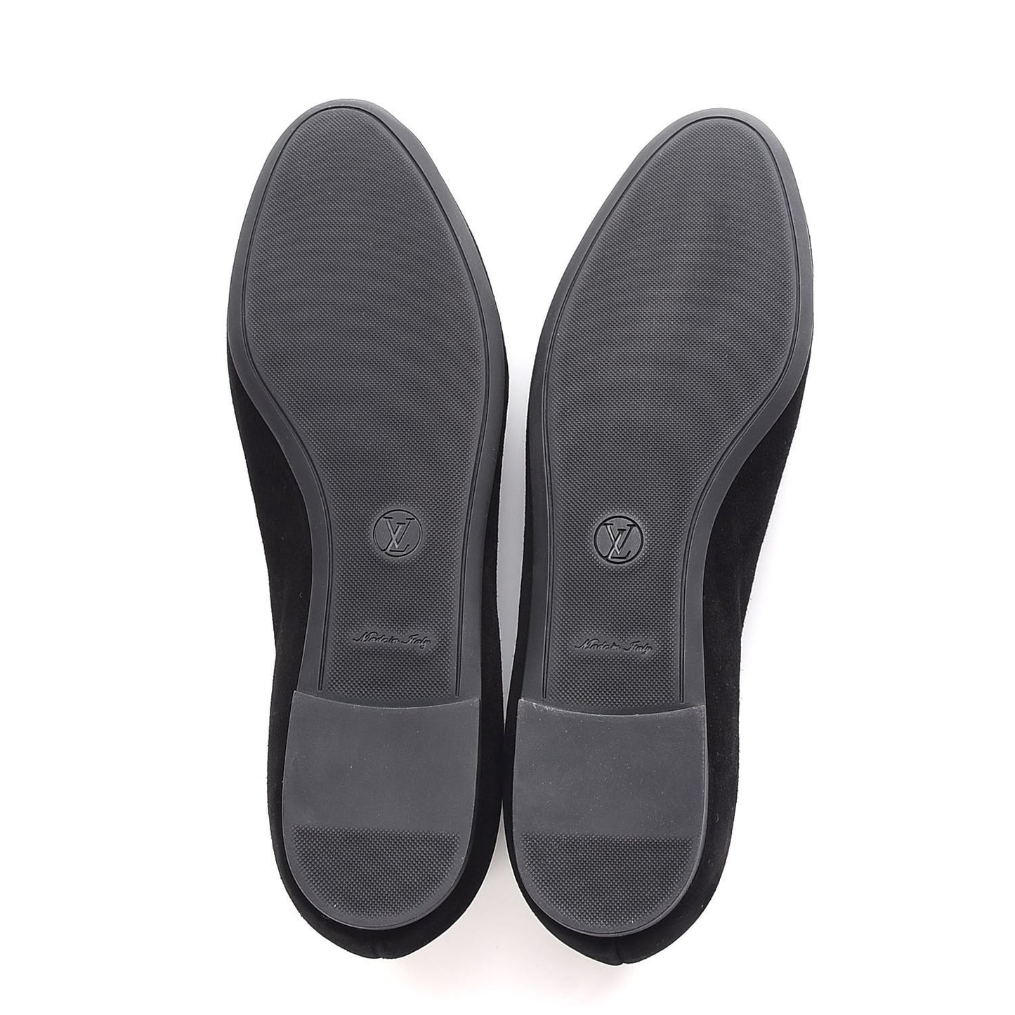 Suede Monogram Uniformes Ballet Flats 37.5 Black