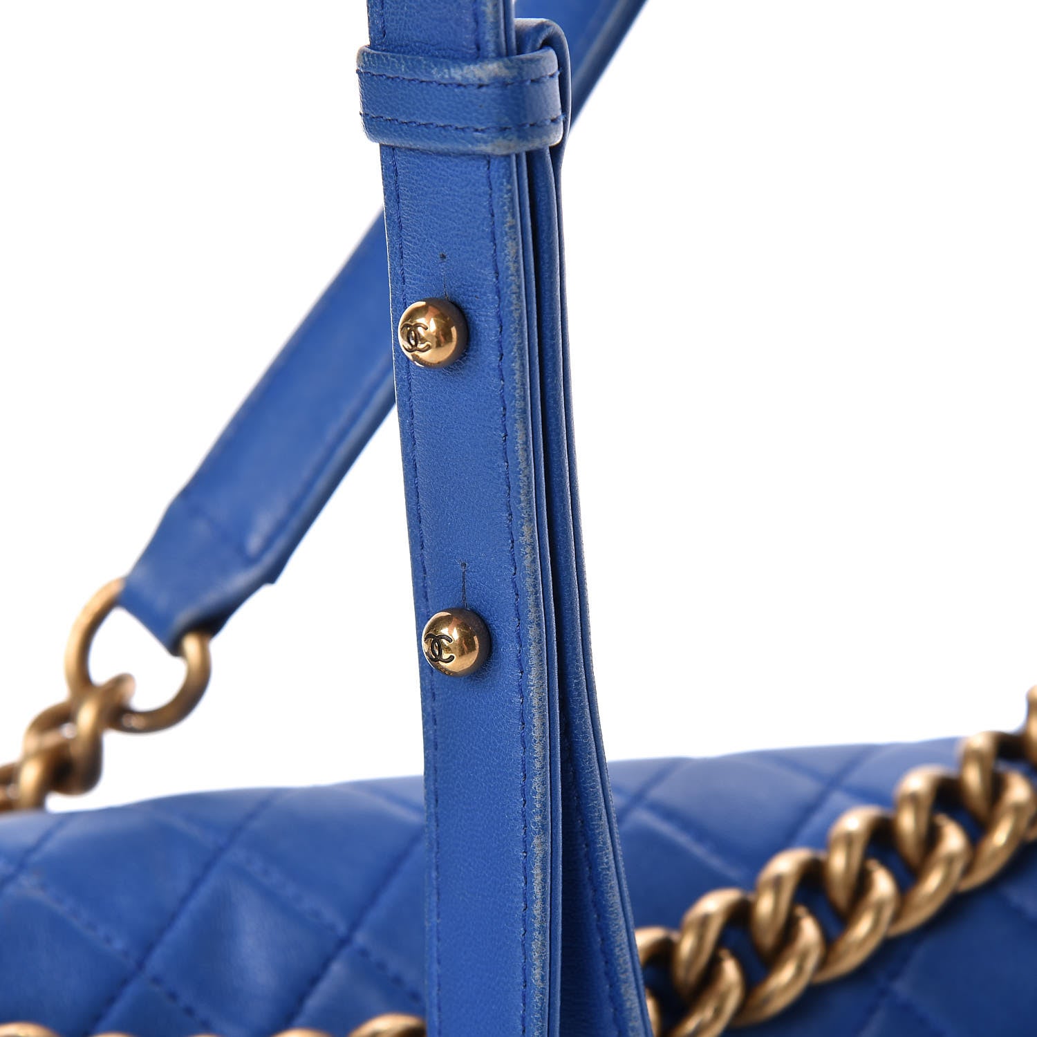 Chanel Lambskin Quilted Medium Boy Flap Blue 29 of 31