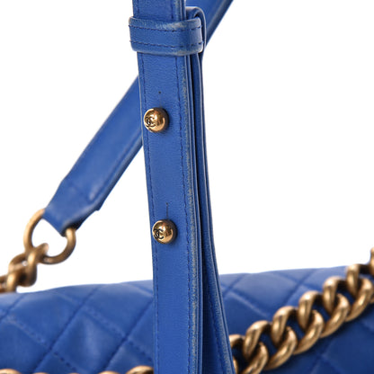 Chanel Lambskin Quilted Medium Boy Flap Blue 29 of 31