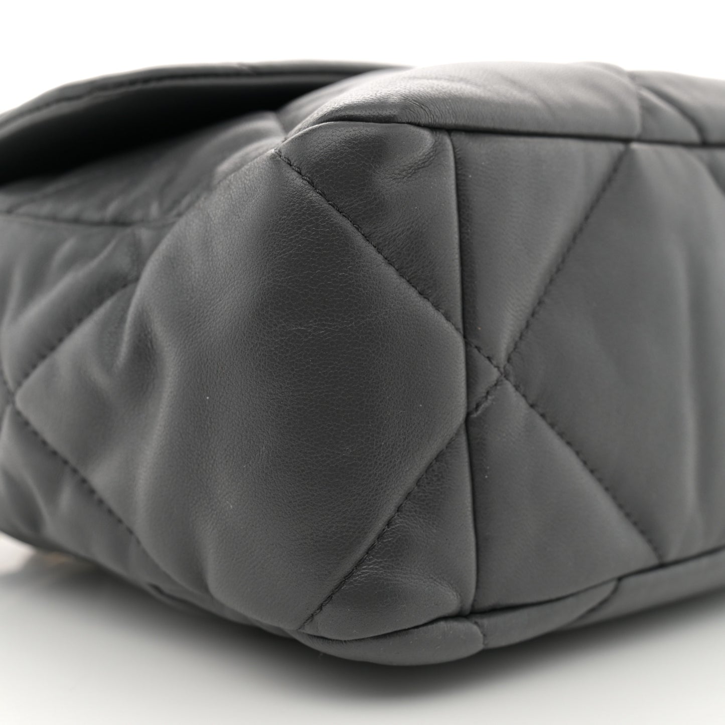 Goatskin Quilted Large Chanel 19 Flap Dark Grey