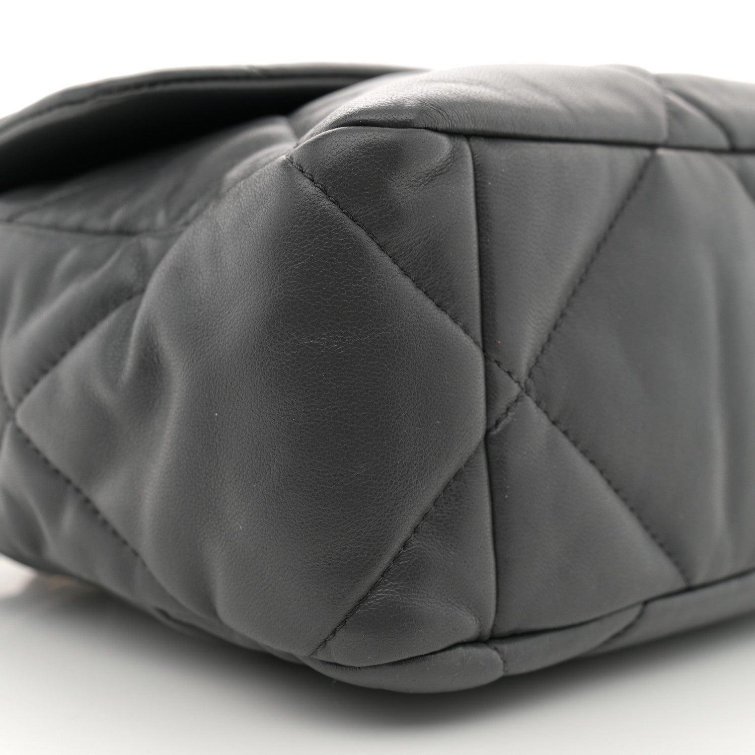 Chanel Goatskin Quilted Large Chanel 19 Flap Dark Grey 9 of 11