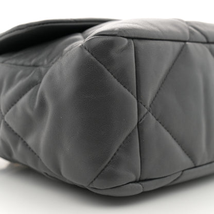 Chanel Goatskin Quilted Large Chanel 19 Flap Dark Grey 9 of 11