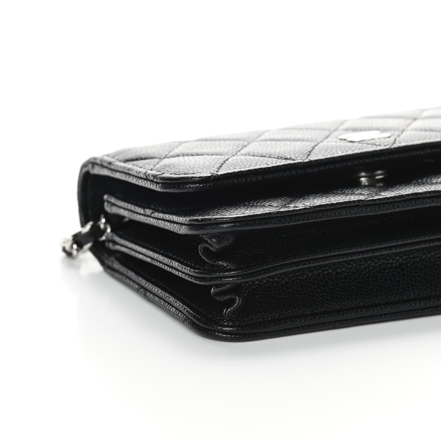Caviar Quilted Mini Wallet On Chain WOC Black