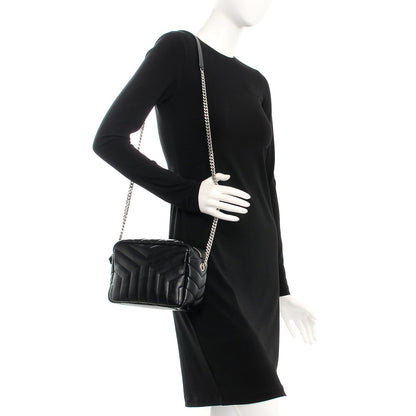 Saint Laurent Calfskin Y Quilted Monogram Small Loulou Bowling Bag Black 2 of 7