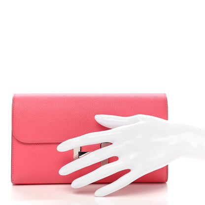 Hermes Epsom Constance Long Wallet Rose Azalee 2 of 17