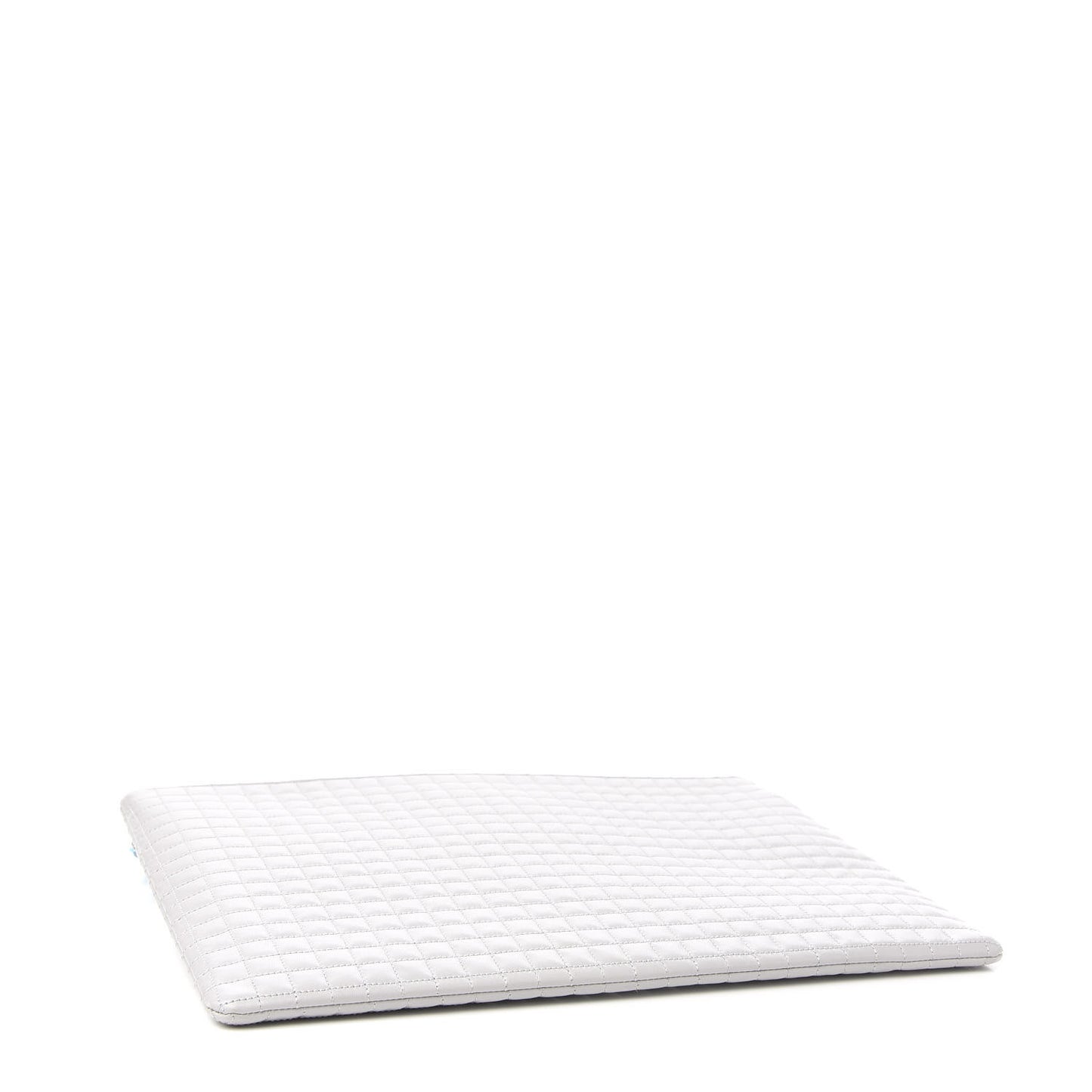 Lambskin Quilted Zip Pouch Grey