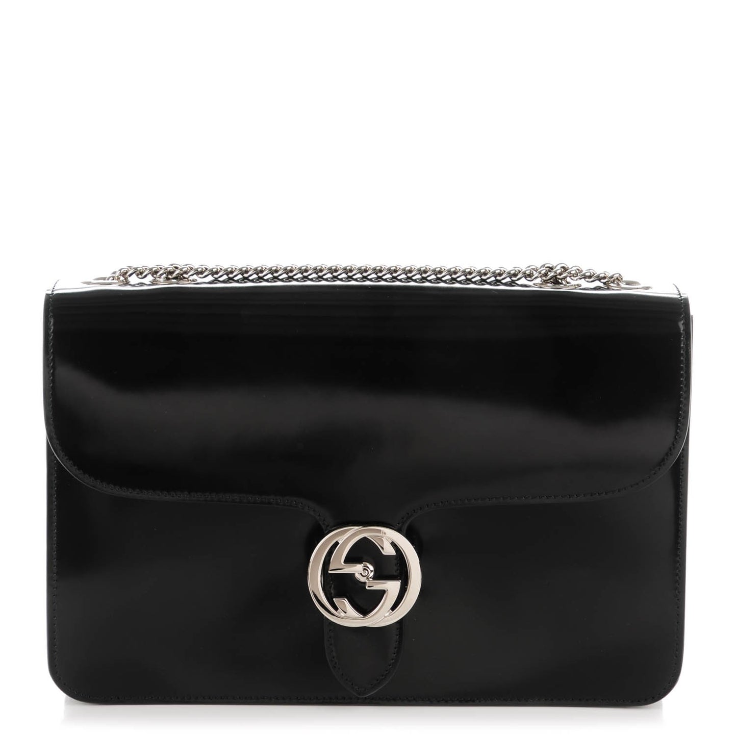 Shade Lux Calfskin Interlocking G Shoulder Bag Black