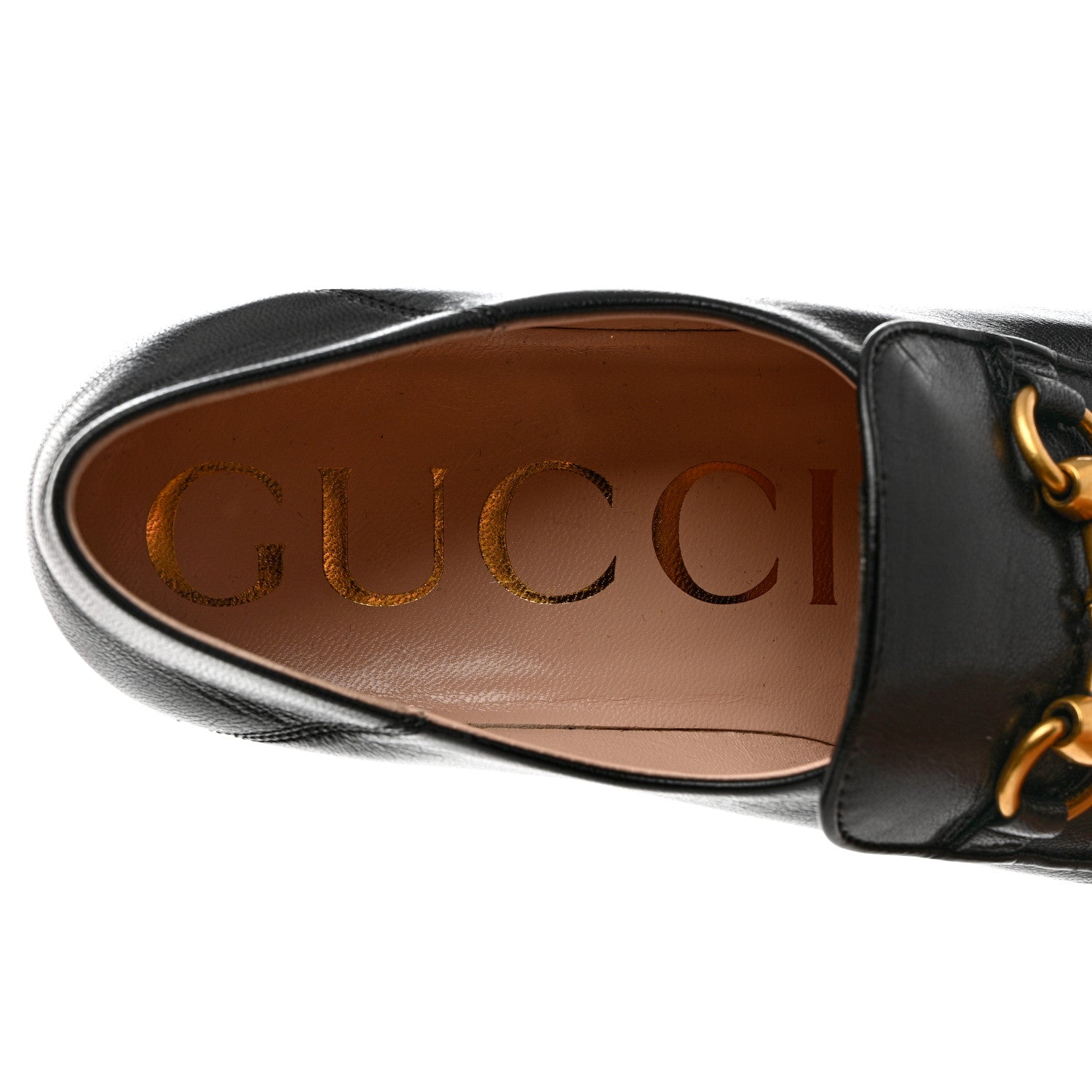 Gucci Goatskin Crystal Womens Horsebit Loafers 35 Black 7 of 8
