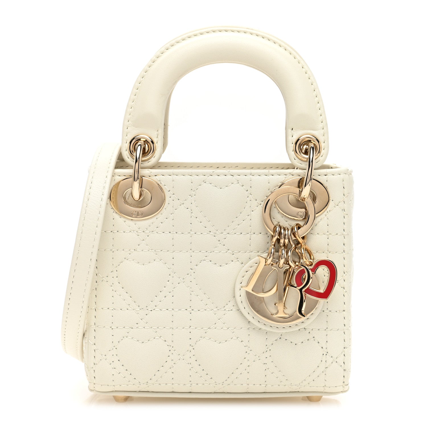 Christian Dior Calfskin Cannage Dioramour Micro Lady Dior Dior White 1 of 8