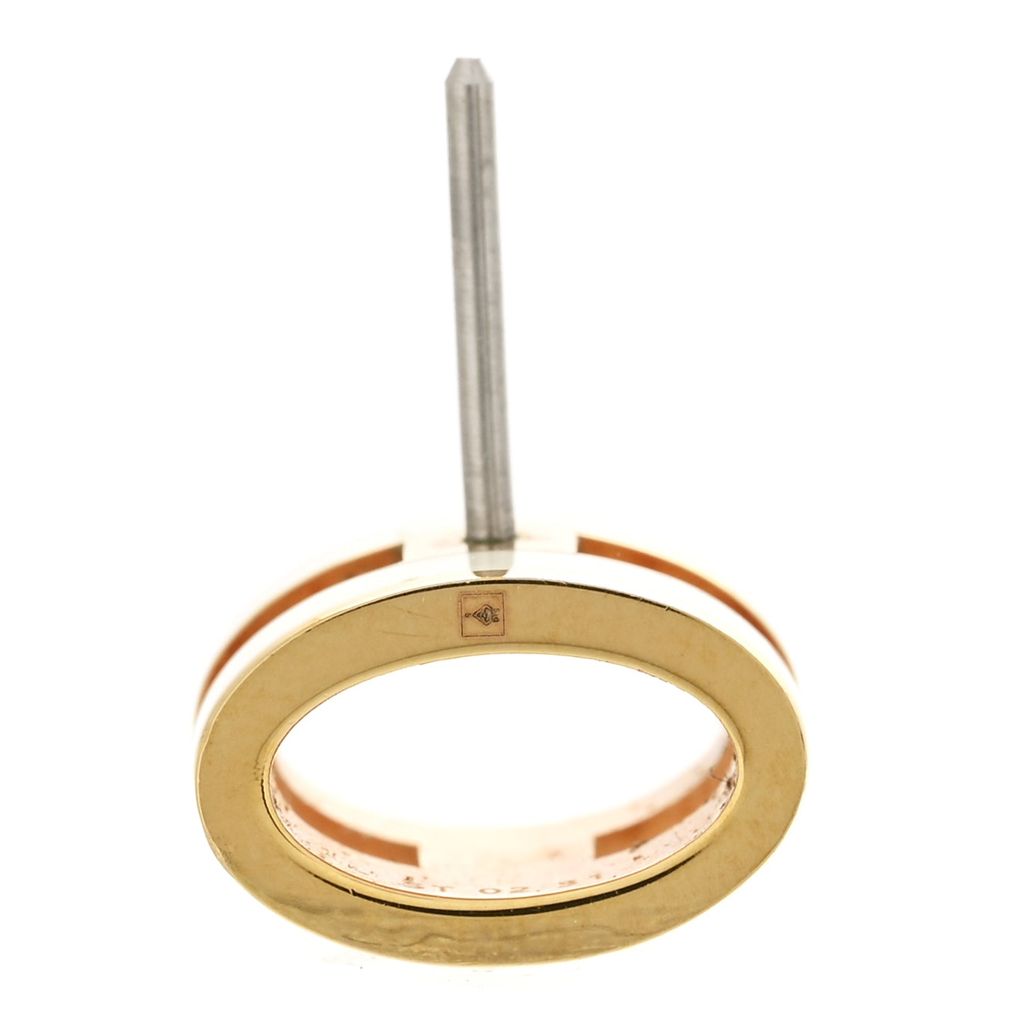 Gold Lacquered Mini Pop H Earrings White
