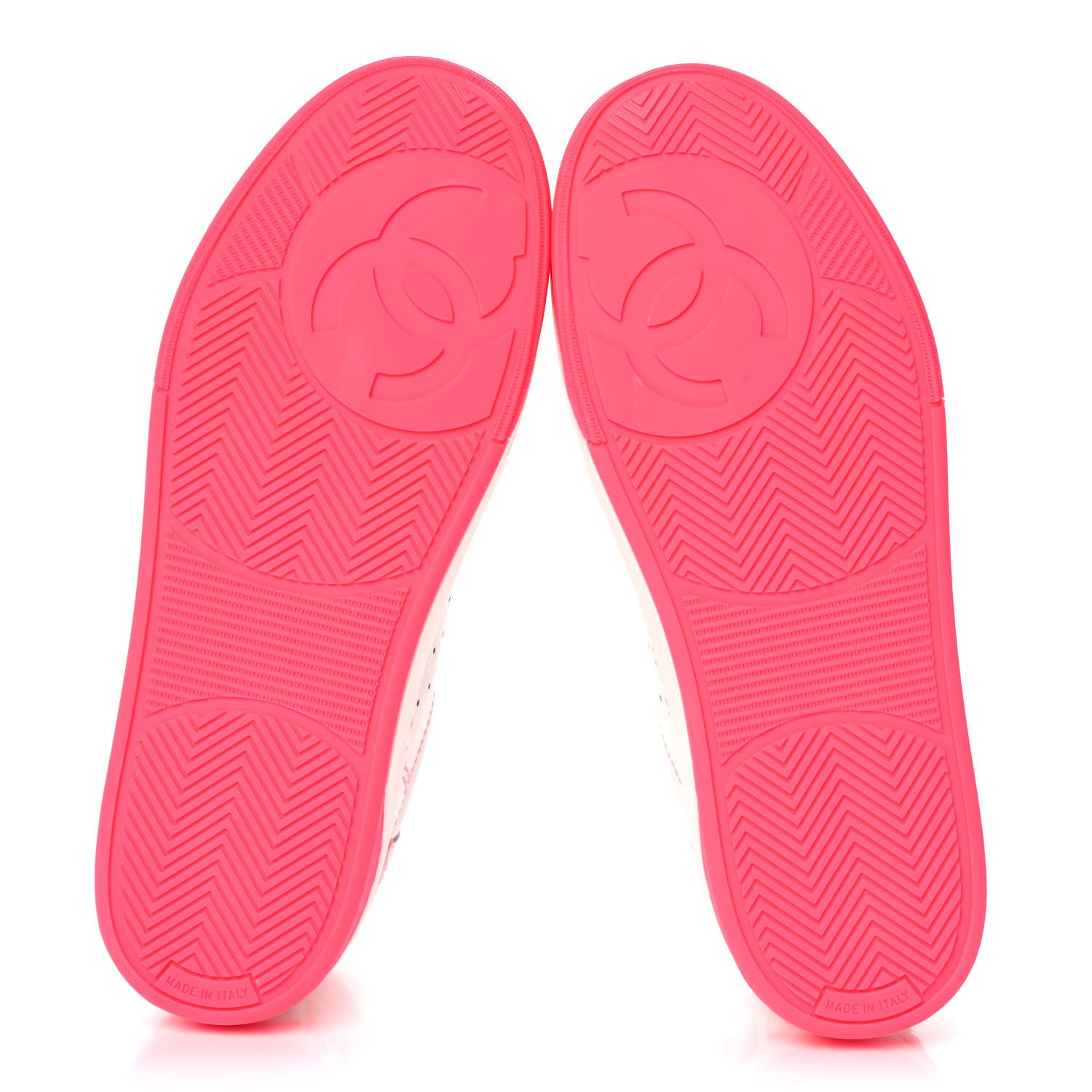 Chanel Calfskin Womens Logo Sneakers 40 Fuchsia White 5 of 10
