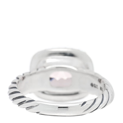David Yurman Sterling Silver Diamond Morganite 10mm Noblesse Ring 54 7 3 of 4