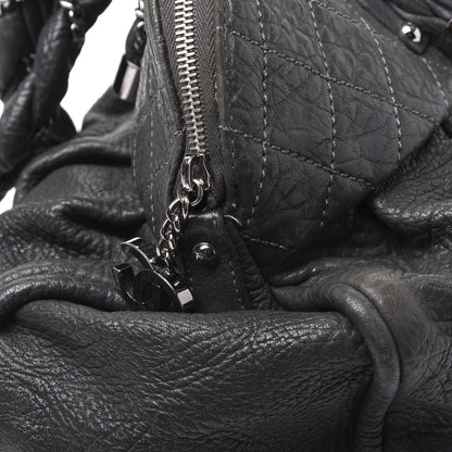Chanel Distressed Lambskin Large Lady Braid Satchel Dark Grey 8 of 8