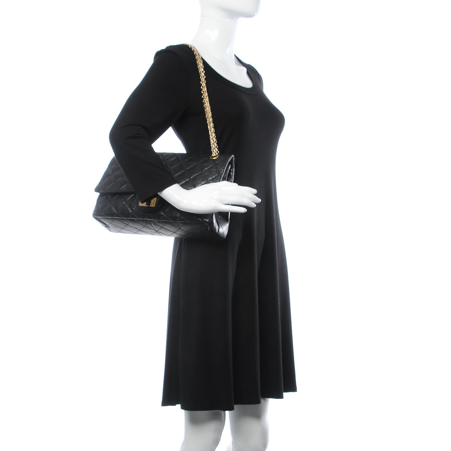 Chanel Aged Calfskin Quilted 2.55 Reissue 227 Flap Black 2 of 7