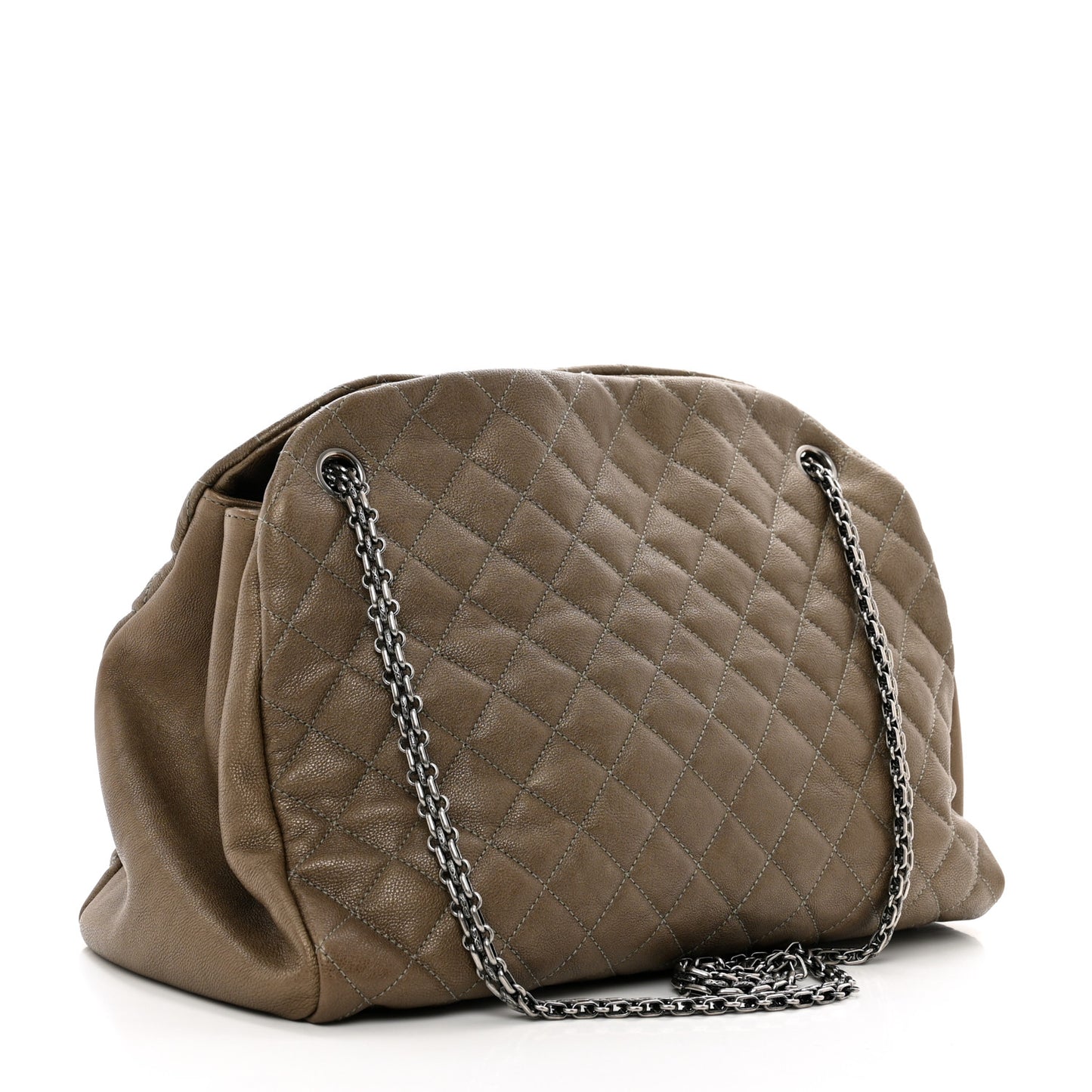 Calfskin Large Just Mademoiselle Bowling Bag Beige