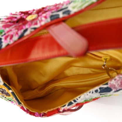 Christian Dior Denim Embroidered Sequin Saddle Bag Multicolor 4 of 11