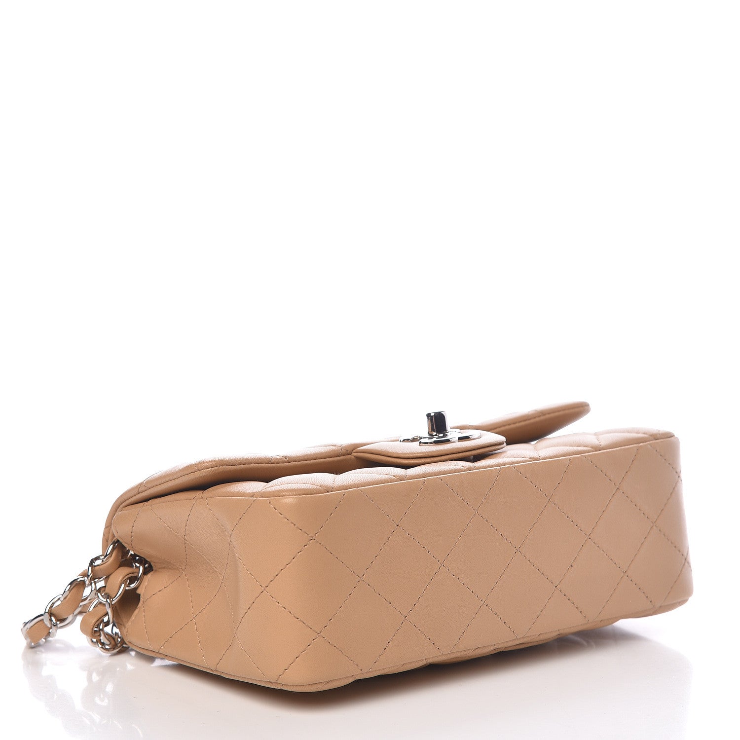 Chanel Lambskin Quilted Mini Rectangular Flap Beige 4 of 12