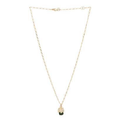 Gucci 18K Yellow Gold Diamond Chrome Diopside Lion Head Necklace 3 of 4