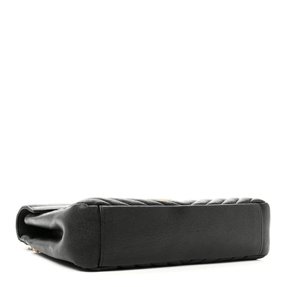 Saint Laurent Sheepskin Matelasse Chevron Monogram Large College Satchel Black 4 of 10