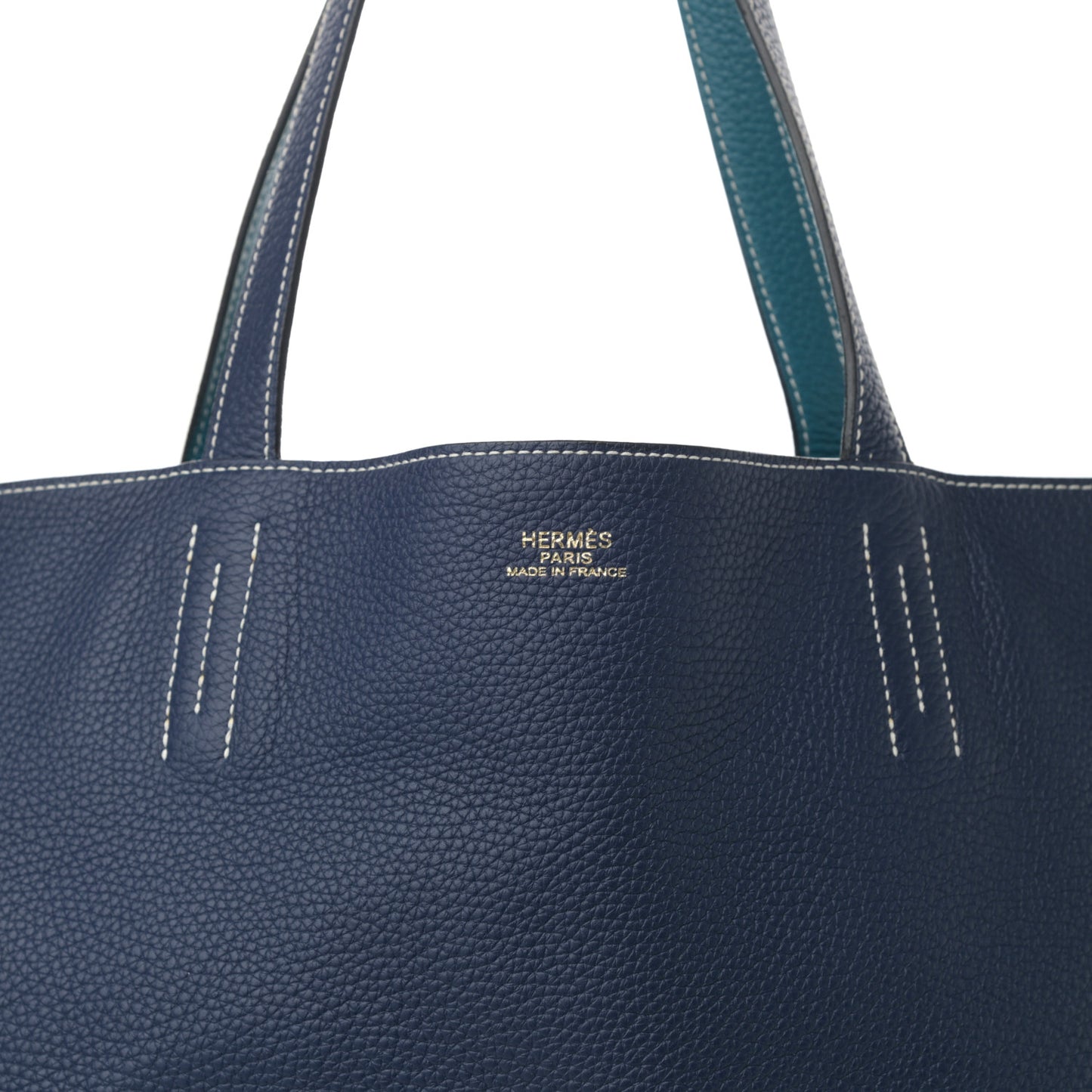 Taurillon Clemence Double Sens 36 Reversible Tote Bleu Sapphire Izmir