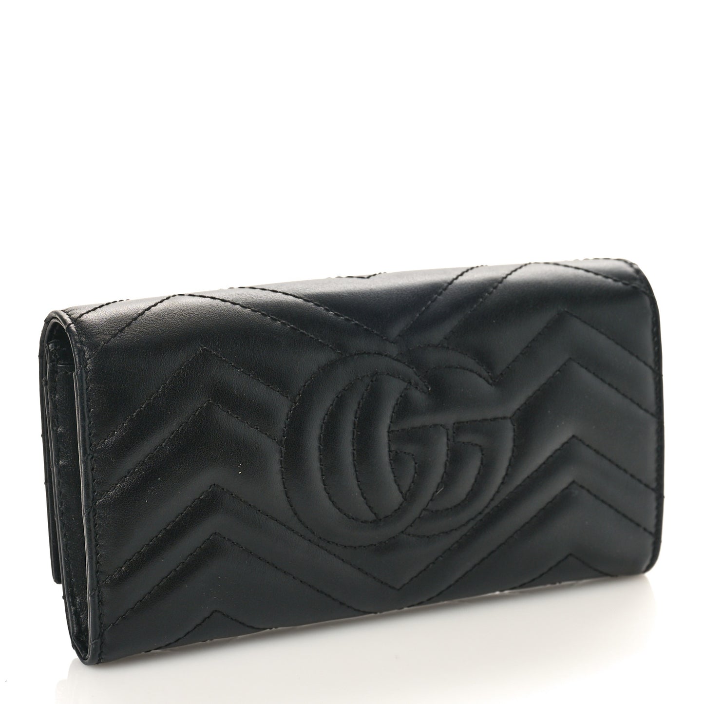 Calfskin Matelasse GG Marmont Continental Wallet Black