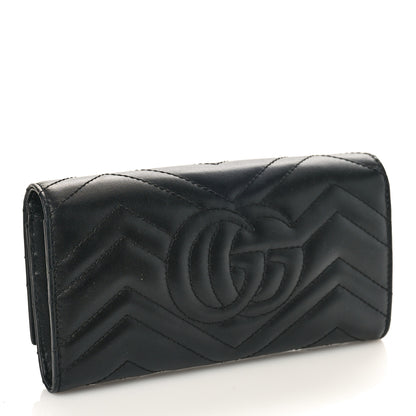 Gucci Calfskin Matelasse GG Marmont Continental Wallet Black 3 of 8