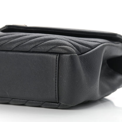Saint Laurent Sheepskin Matelasse Chevron Monogram Medium College Bag Black 11 of 11