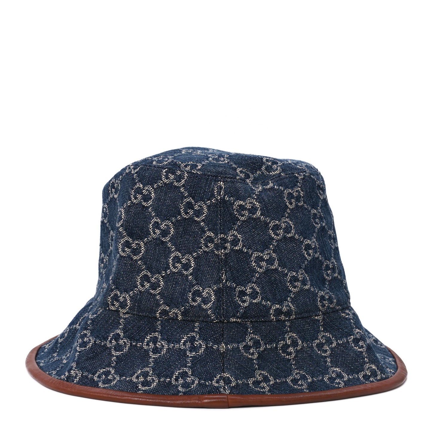 Washed Jacquard Denim Nappa GG Monogram Oscar Bucket Hat M Denim Cuir