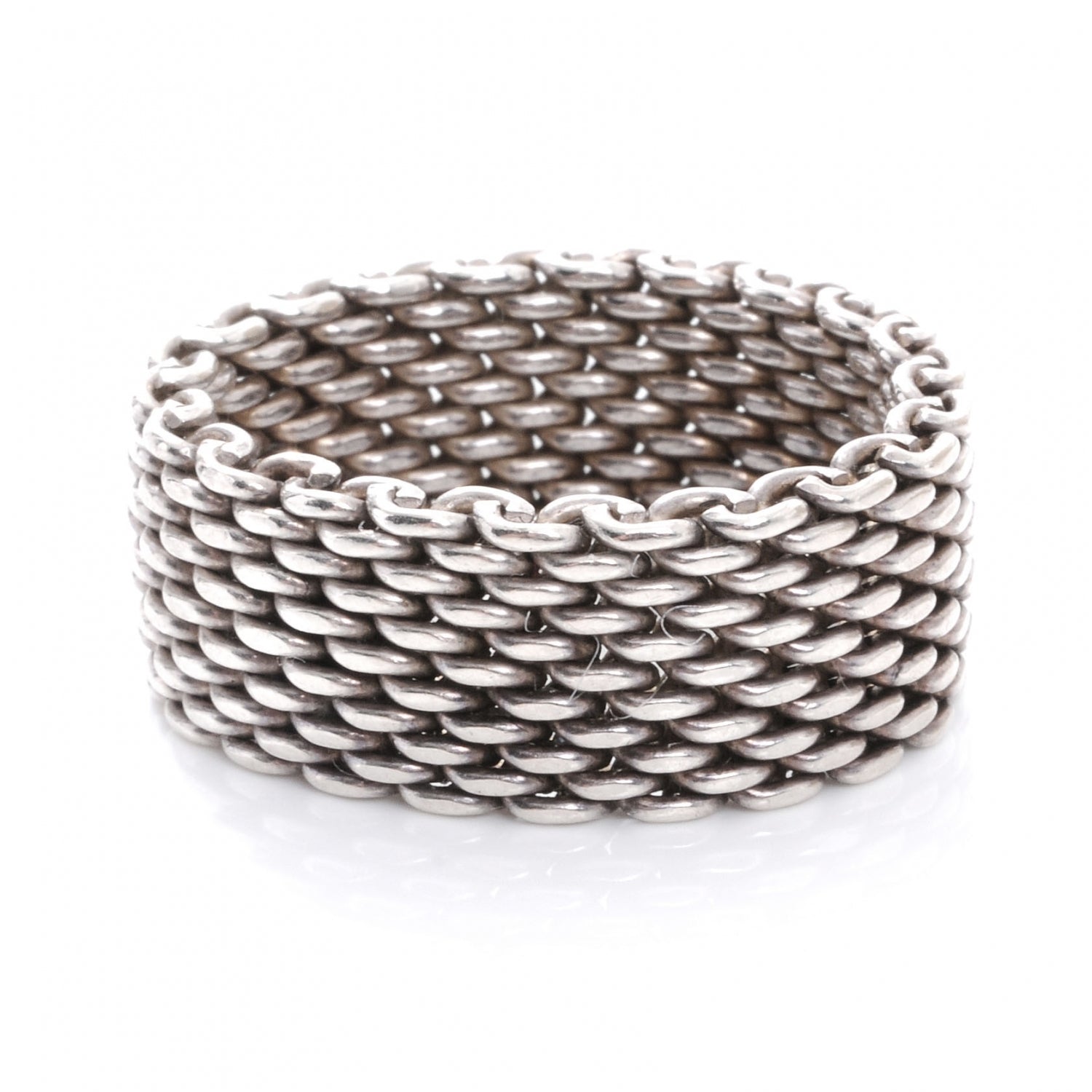 Tiffany Sterling Silver Mesh Somerset Ring 9 1 of 4