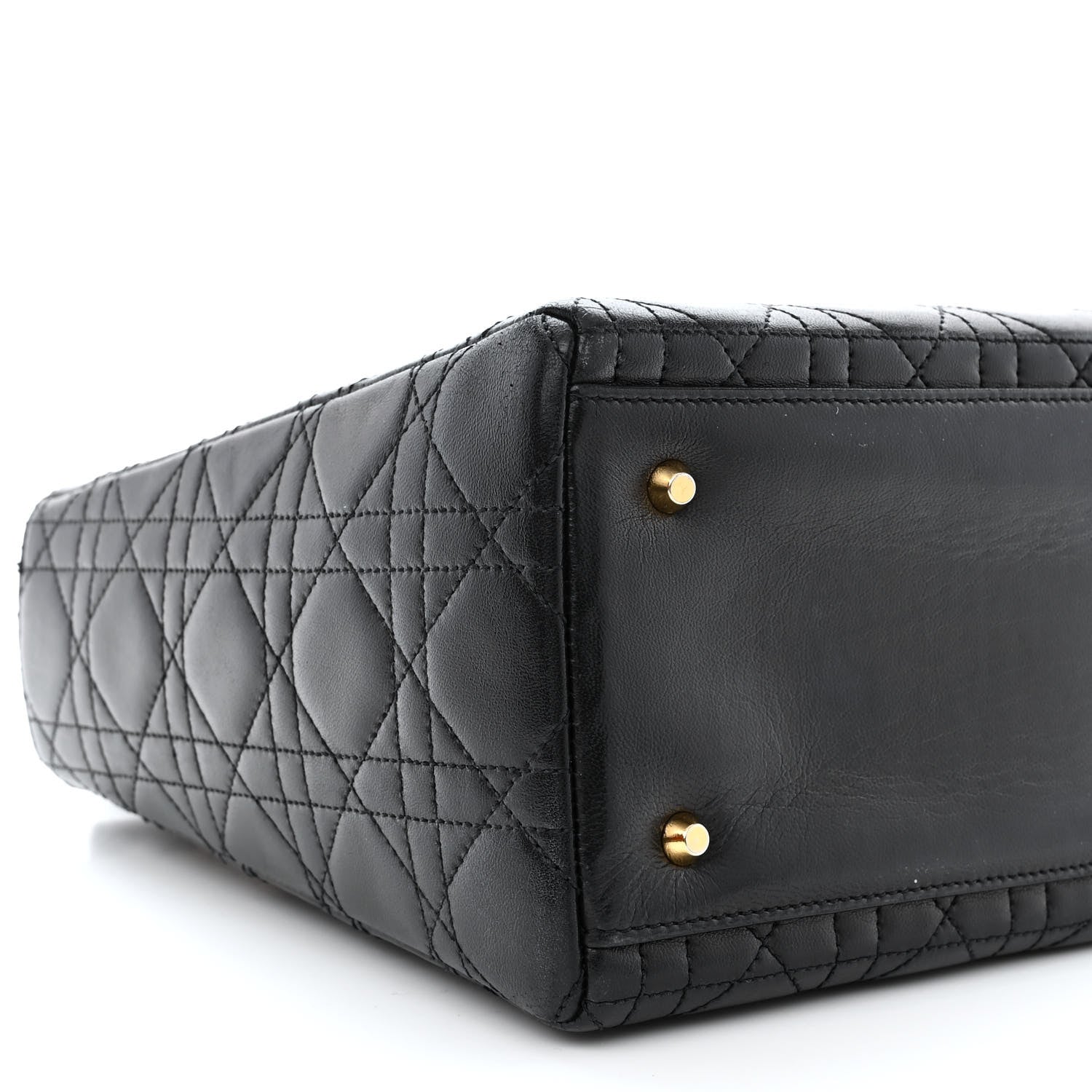 Christian Dior Lambskin Cannage Medium Lady Dior Black 9 of 11