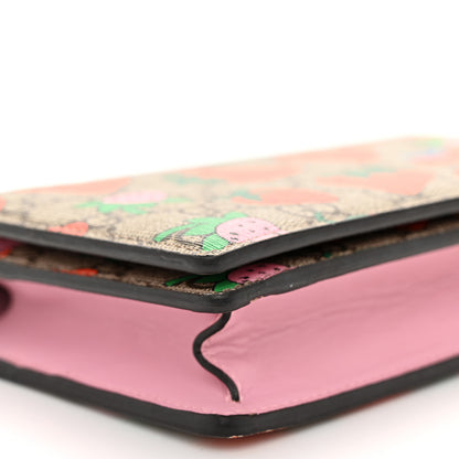 Gucci GG Supreme Monogram Strawberry Chain Wallet 8 of 13