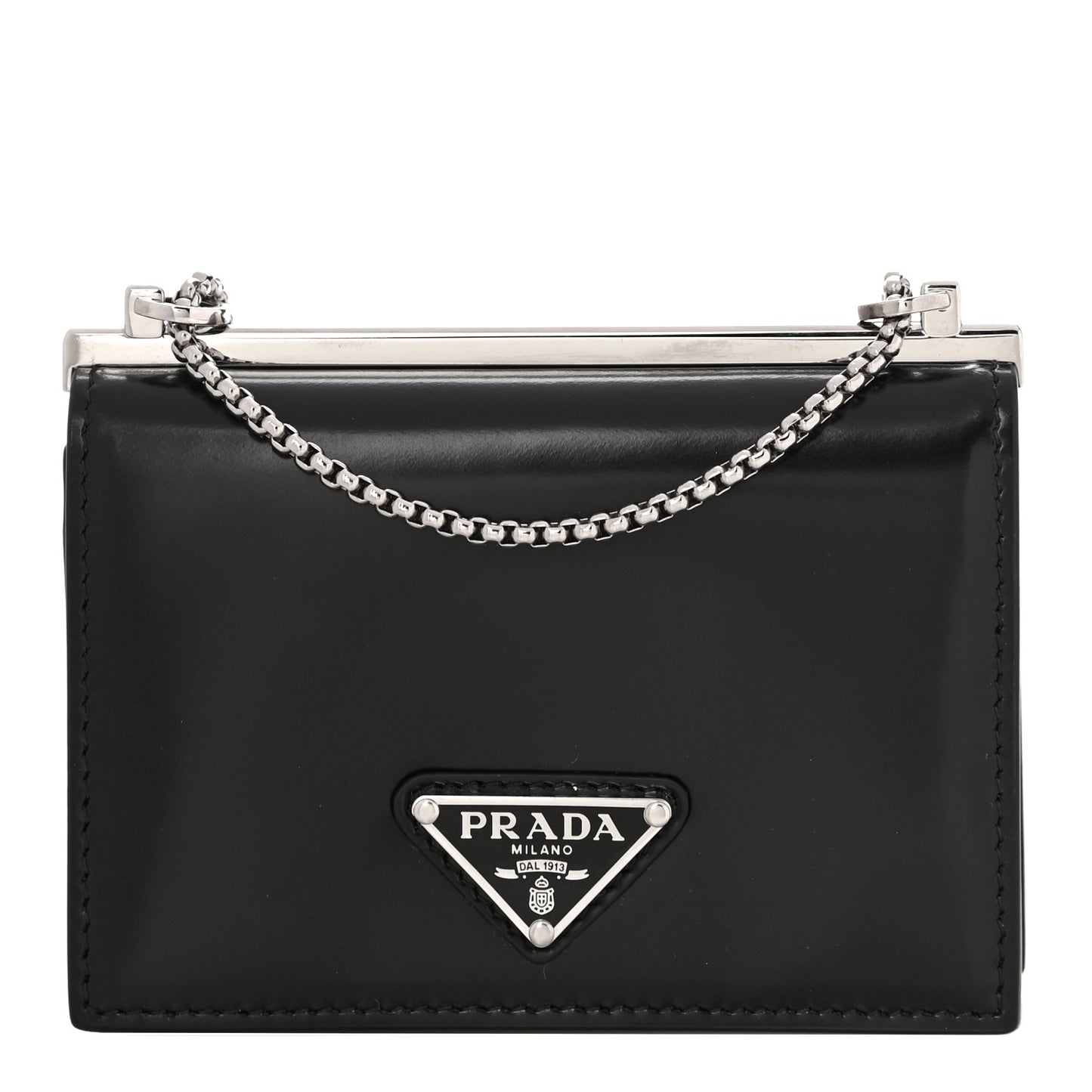 Spazzolato Chain Card Holder Wallet Black