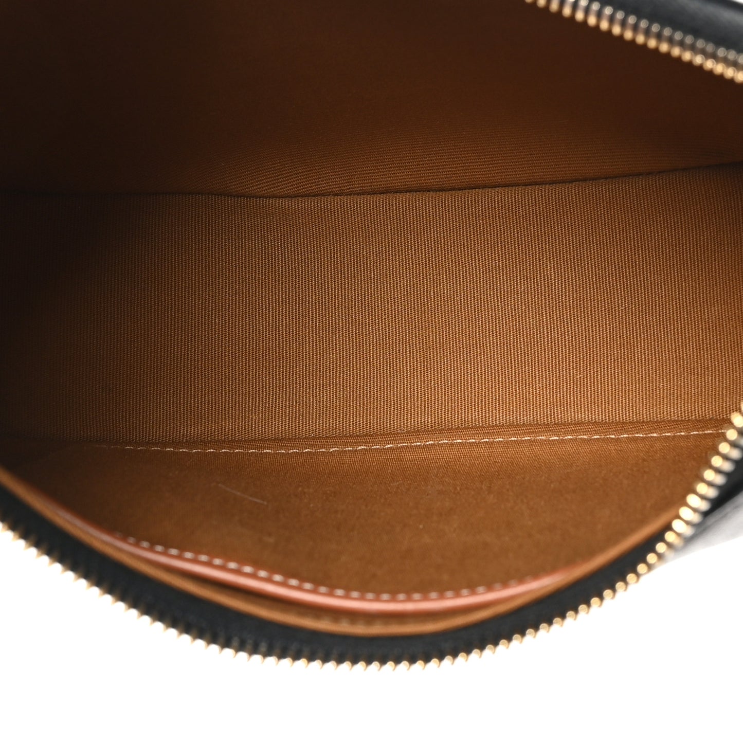 Triomphe Canvas Calfskin Ava Shoulder Bag Tan