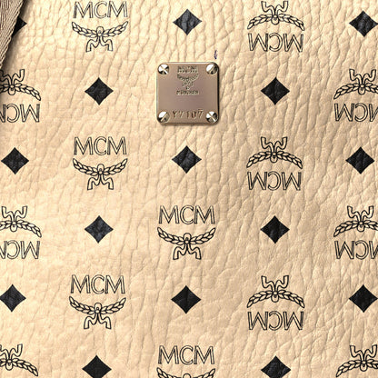 MCM Visetos Crossbody Messenger Beige 7 of 9